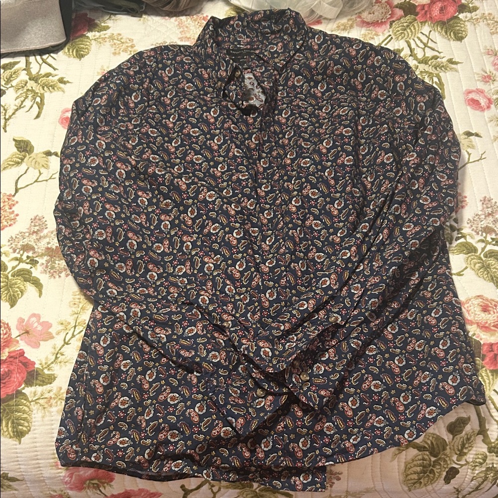 Banana Republic Navy Paisley Shirt